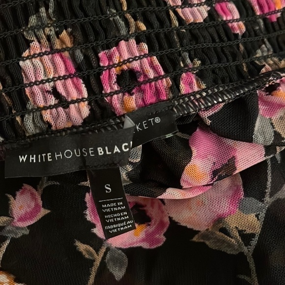 White House Black Market Floral Off-The-Shoulder Mesh Top SIZE Small - Picture 3 of 4